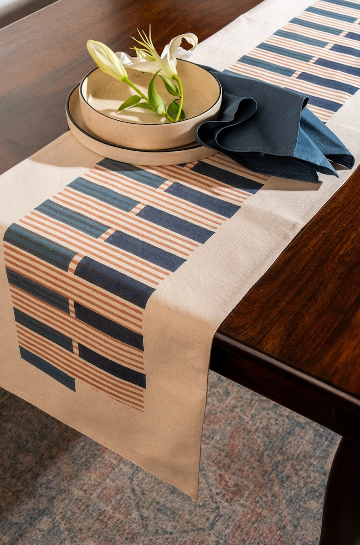 Harmonia Blues Table Runner