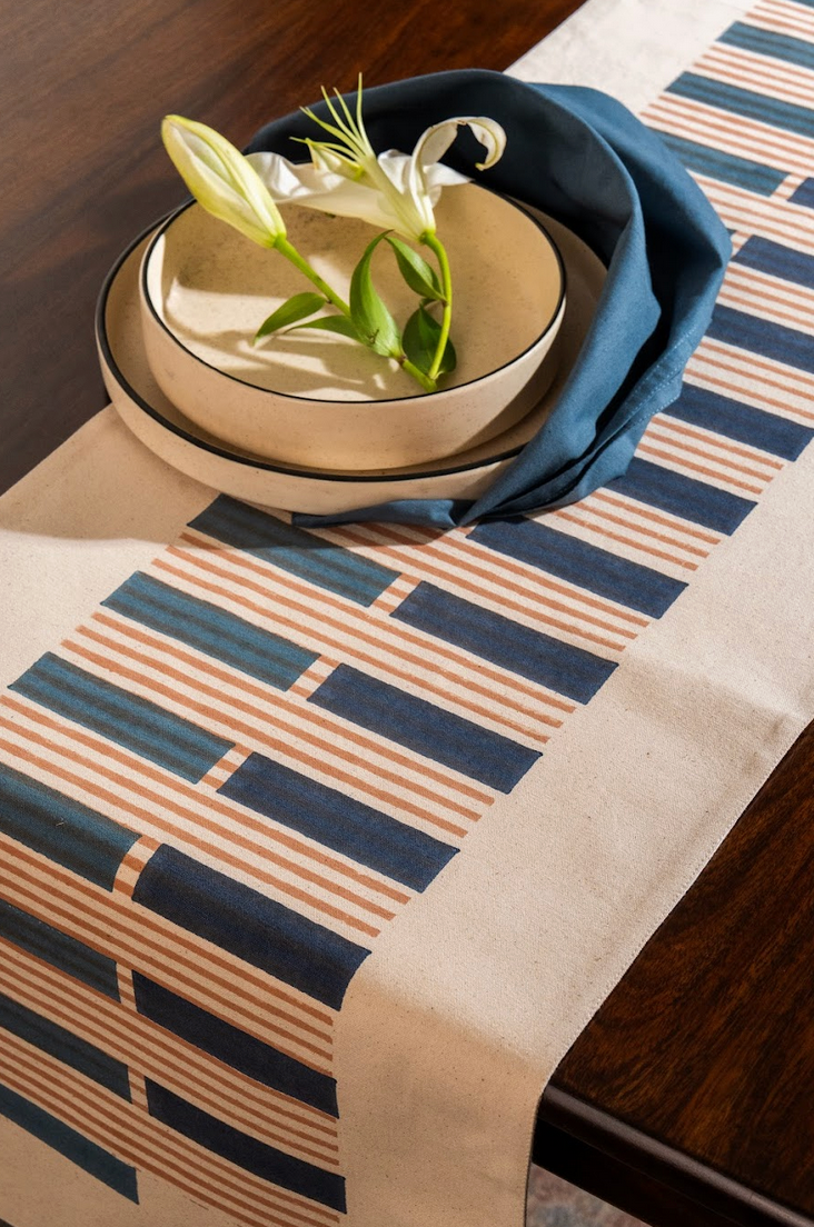 Harmonia Blues Table Runner