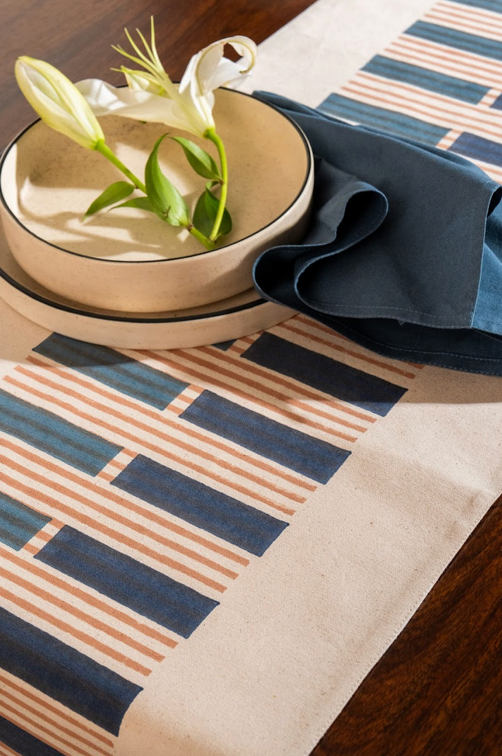 Harmonia Blues Table Runner